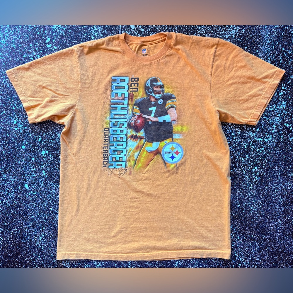 Pittsburgh Steelers ‘Big Ben’ T-Shirt Size XL HOF Yellow - Picture 2 of 4